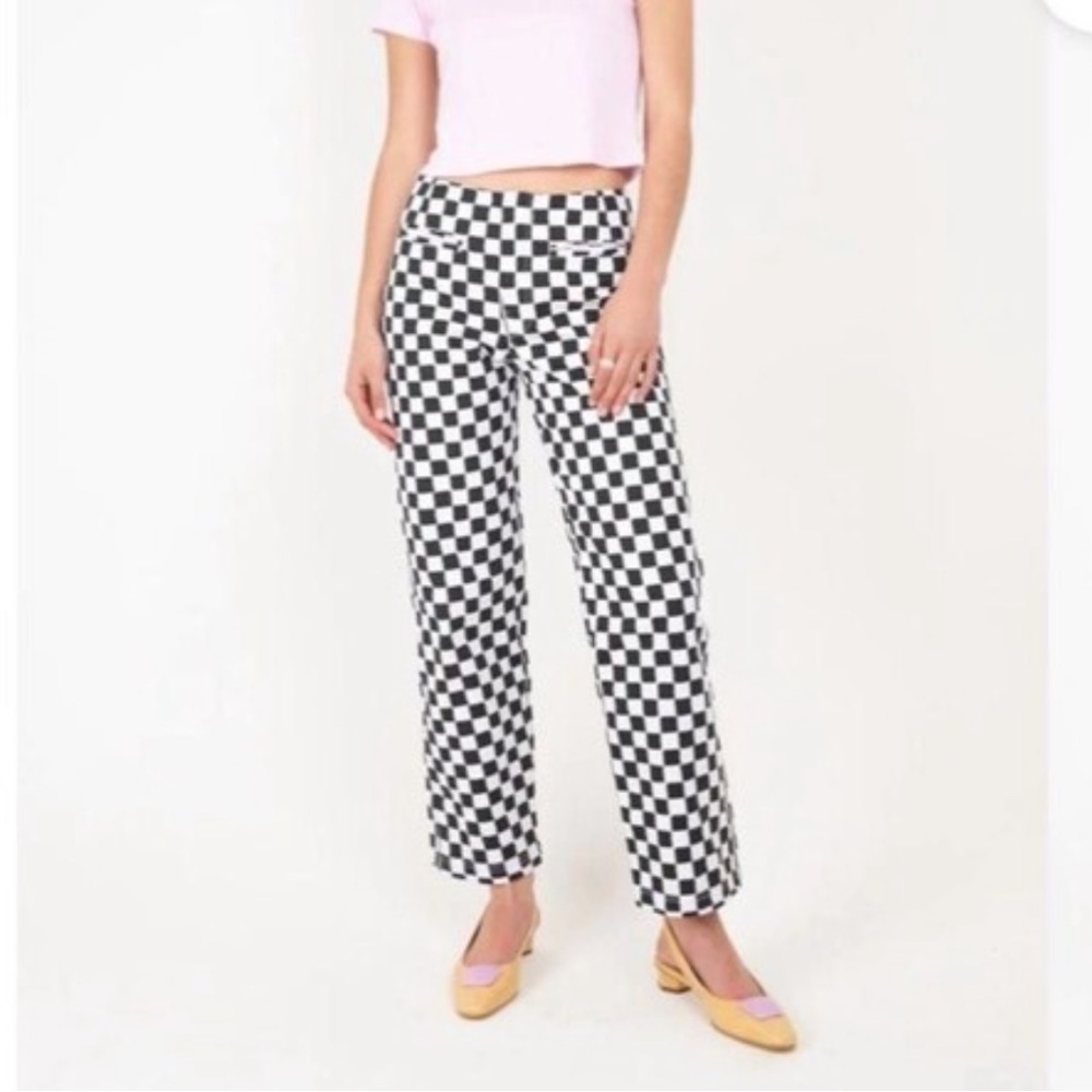 Holiday the label kokomo checkered black and white pants